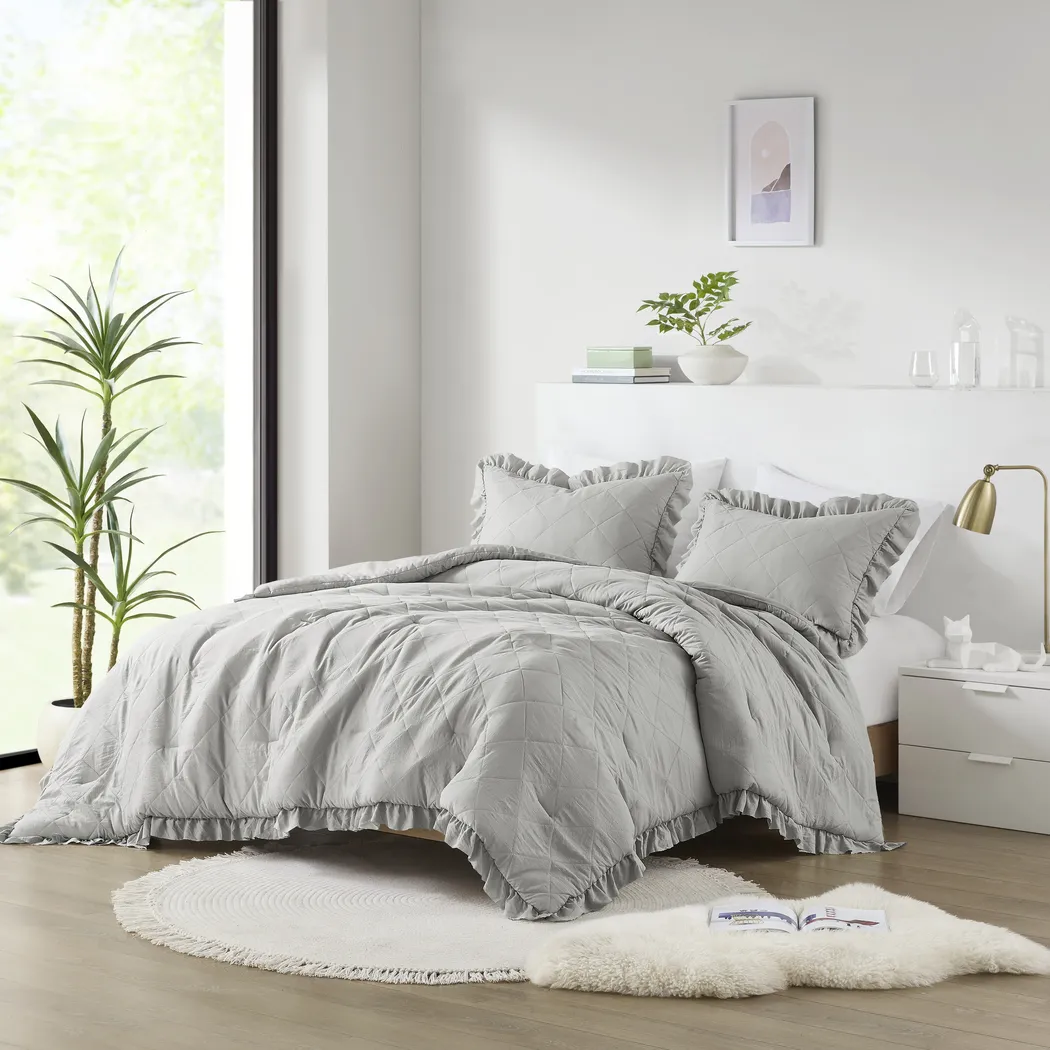 Canarioa Gray Full/Queen 3 Pc Comforter Set - Thumbnail - Image 3