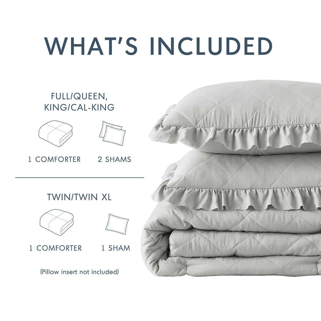 Canarioa Gray Full/Queen 3 Pc Comforter Set - Thumbnail - Image 9