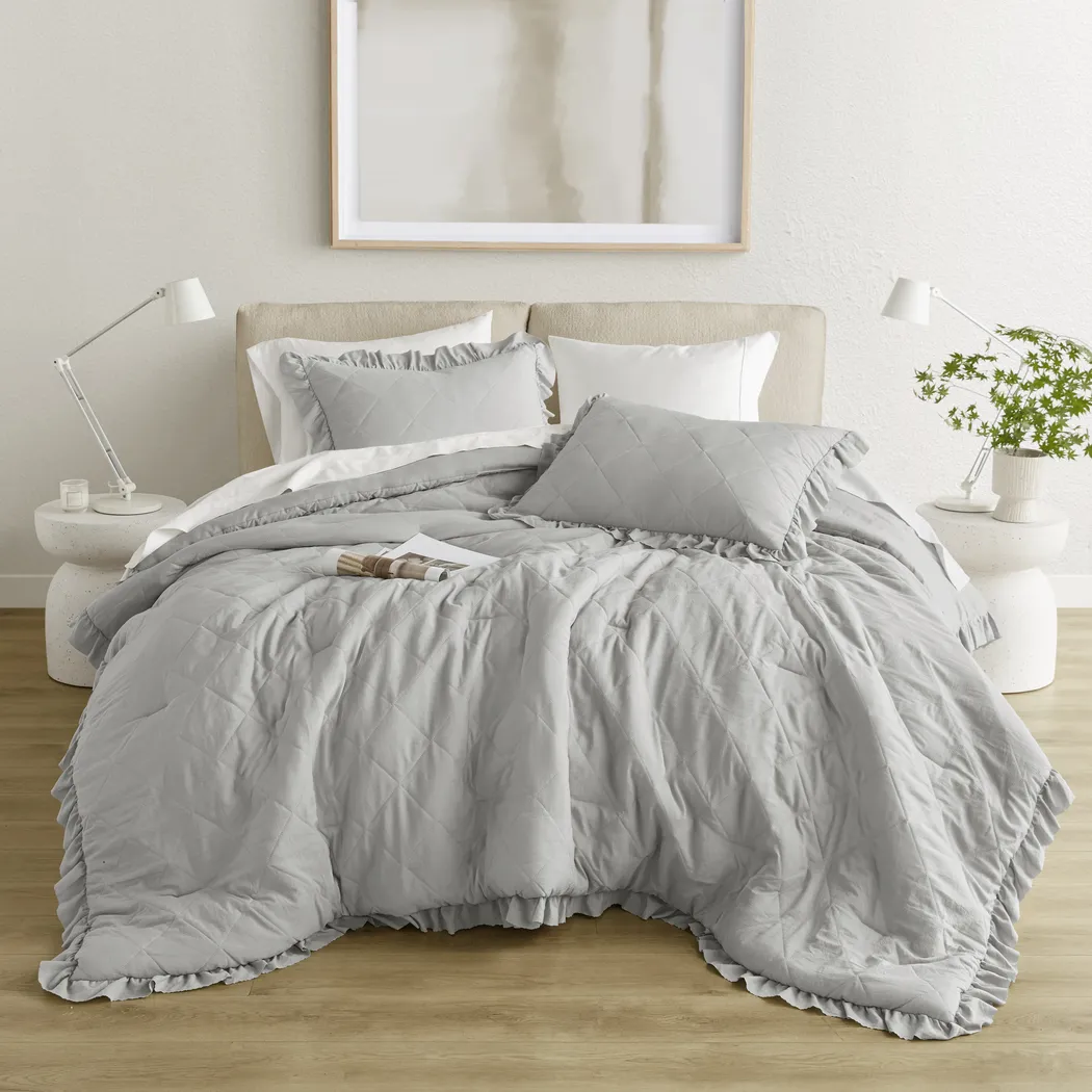 Canarioa Gray Full/Queen 3 Pc Comforter Set - Thumbnail - Image 1