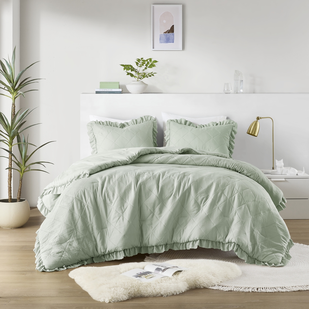 Canarioa Green Full/Queen 3 Pc Comforter Set - Thumbnail - Image 1