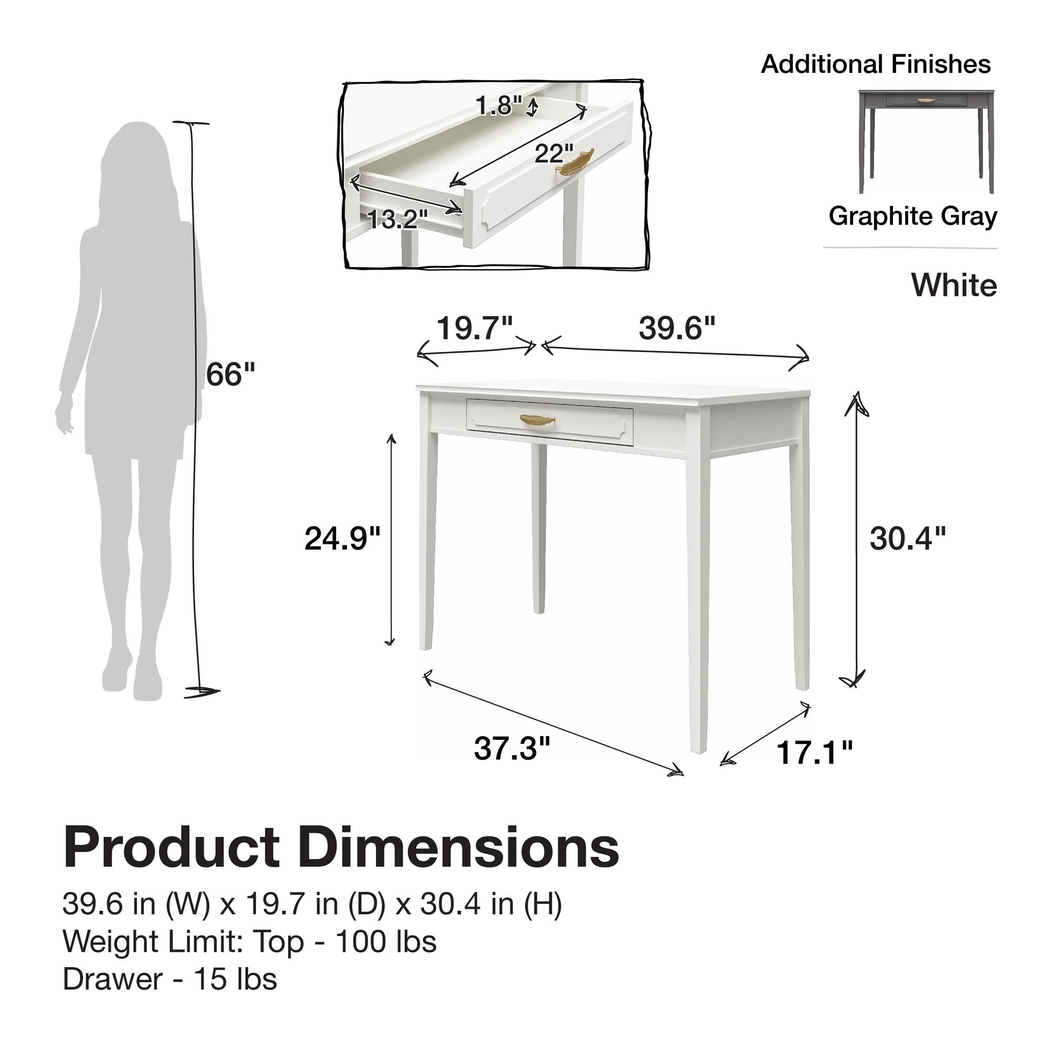Canberra Gray Desk - Thumbnail - Image 10