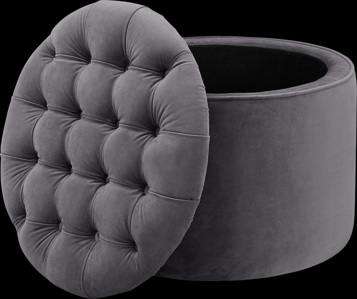 Candellar Gray Storage Ottoman - Thumbnail - Image 2