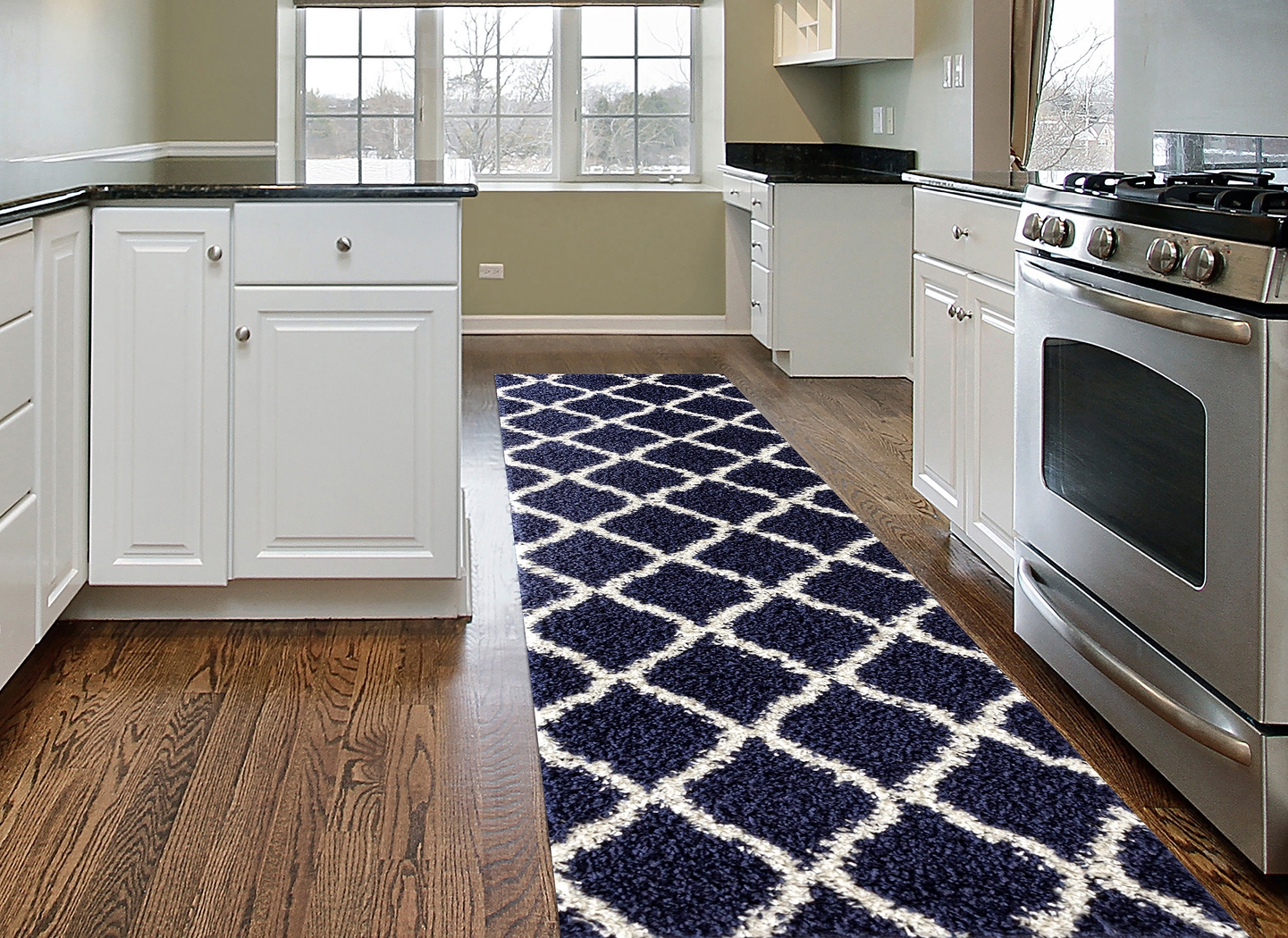 Candia Navy 2' x 7'2 Runner Rug - Thumbnail - Image 3
