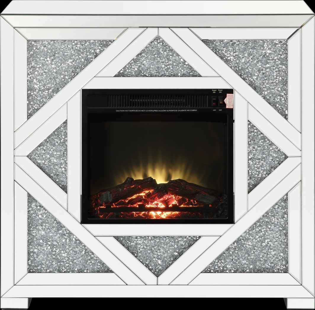 Candleworth Silver 37 in. Console, With Electric Fireplace - Thumbnail - Image 1