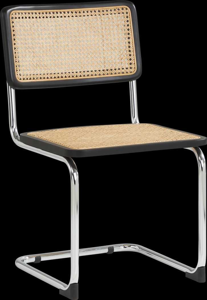 Kaarina White 5 Pc Round Dining Room with Black Cane Chairs - Thumbnail - Image 3