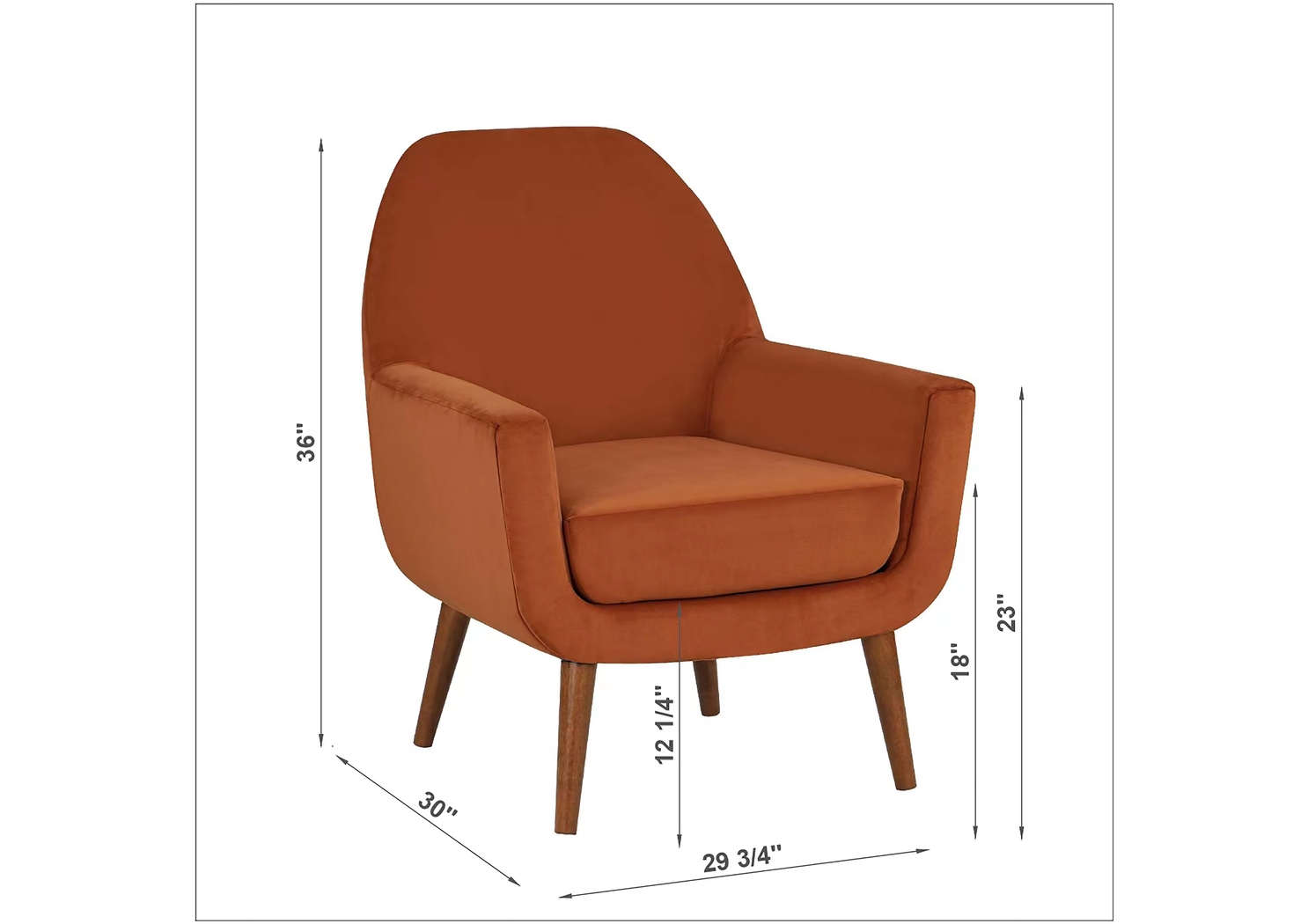 Canemah Orange Accent Chair - Thumbnail - Image 10