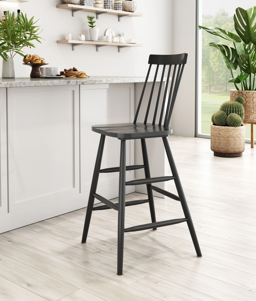 Cannada Black Bar Height Stool, Set of 2 - Thumbnail - Image 3