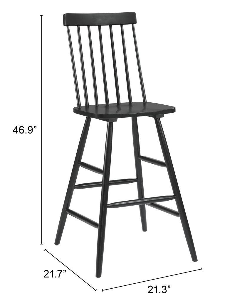 Cannada Black Bar Height Stool, Set of 2 - Thumbnail - Image 9