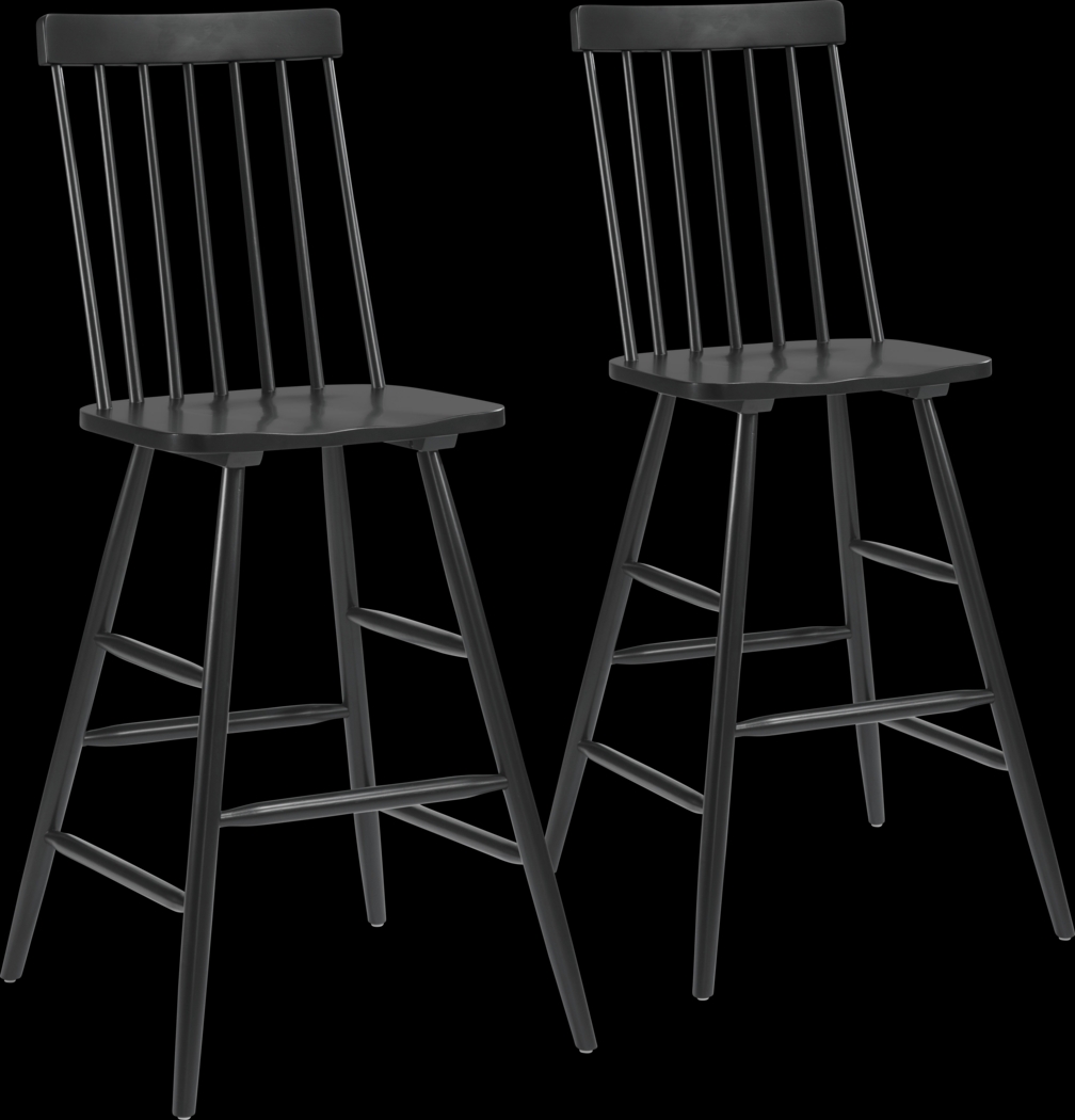 Cannada Black Bar Height Stool, Set of 2 - Thumbnail - Image 1