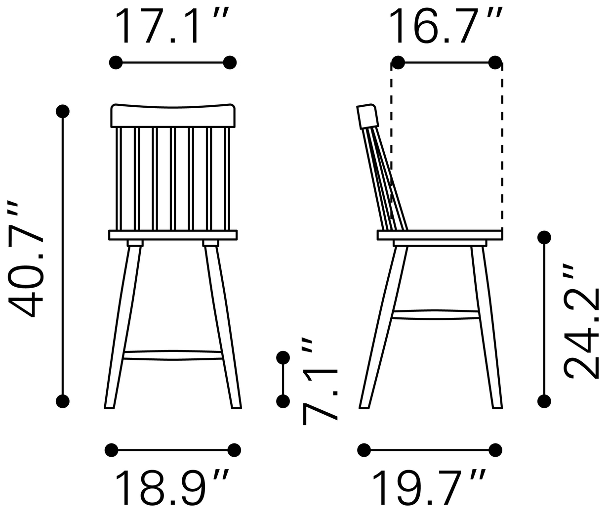 Cannada Black Counter Height Stool, Set of 2 - Thumbnail - Image 10