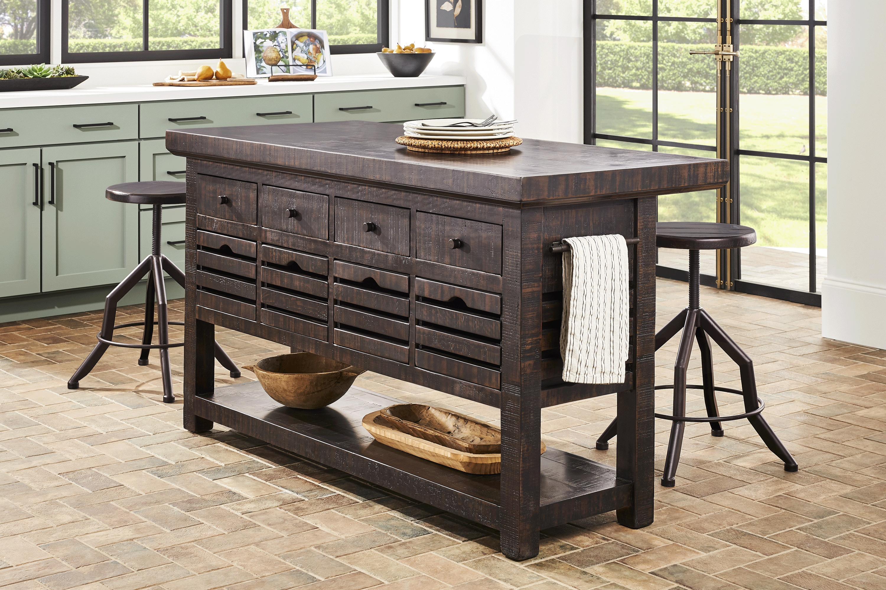 Cannon Beach Black 3 Pc Counter Height Dining Set - Thumbnail - Image 1