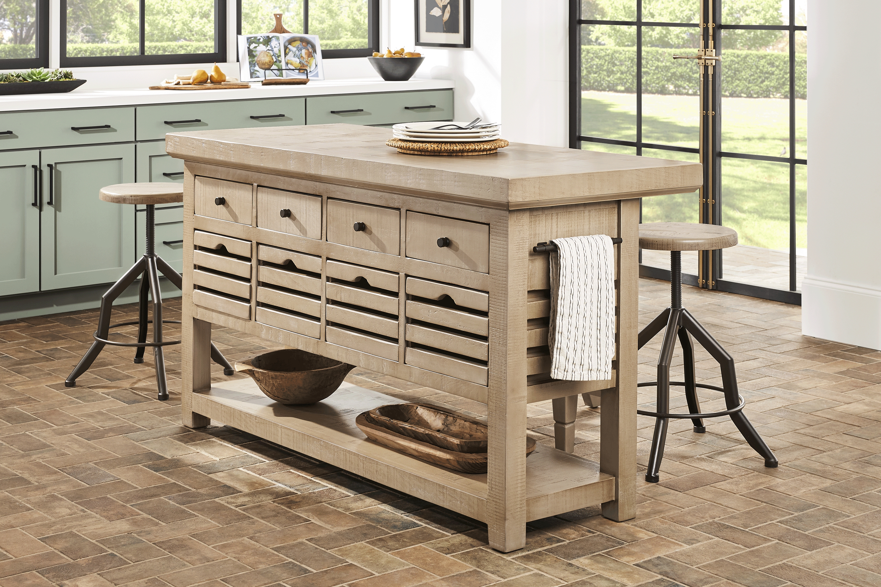 Cannon Beach Natural 3 Pc Counter Height Dining Set - Thumbnail - Image 1