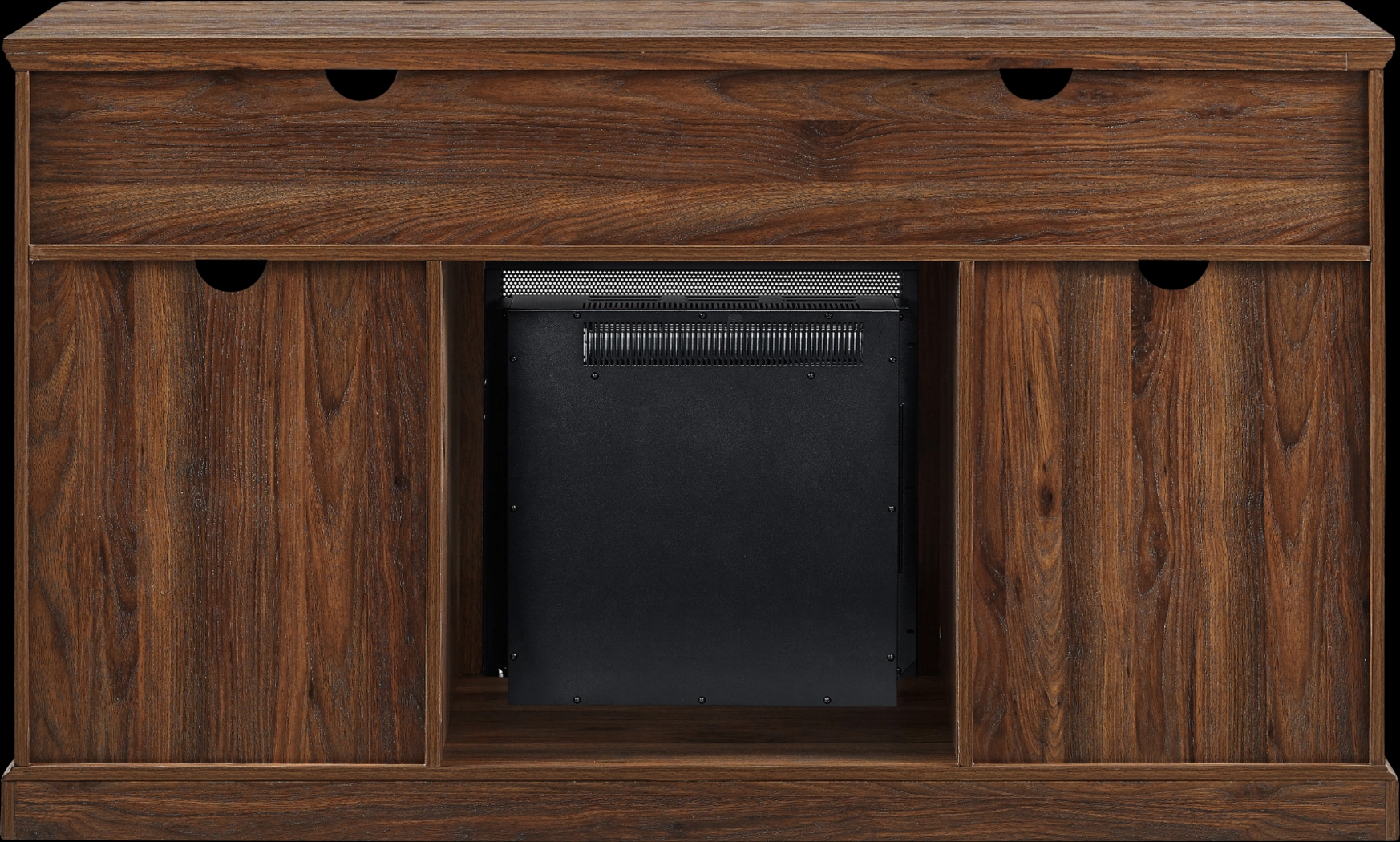 Cannongate Walnut 58 in. Console, With Electric Fireplace - Thumbnail - Image 4