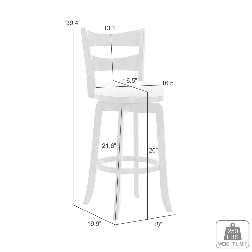 Cannonics II White and Beige Barstool - Thumbnail - Image 10