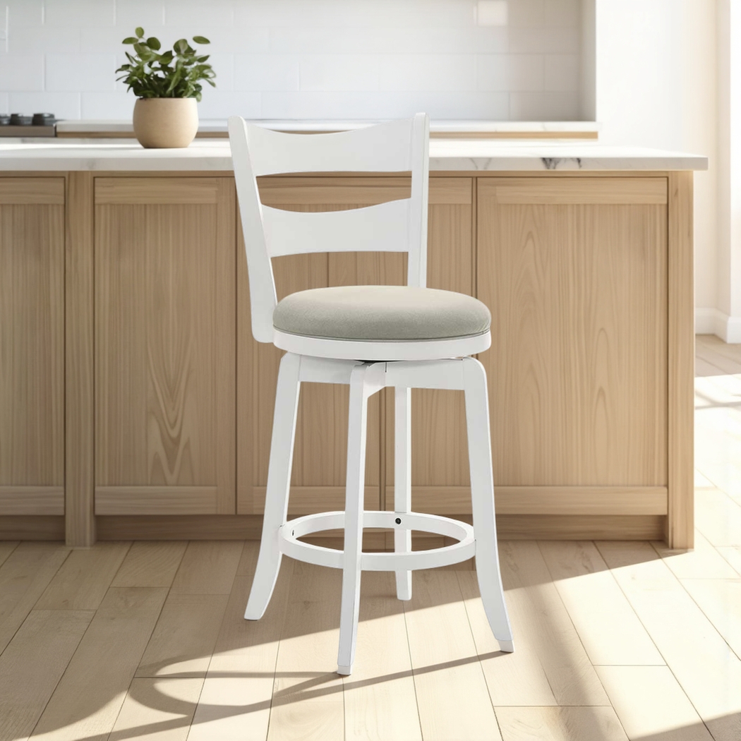 Cannonics II White and Beige Counter Height Stool - Thumbnail - Image 2