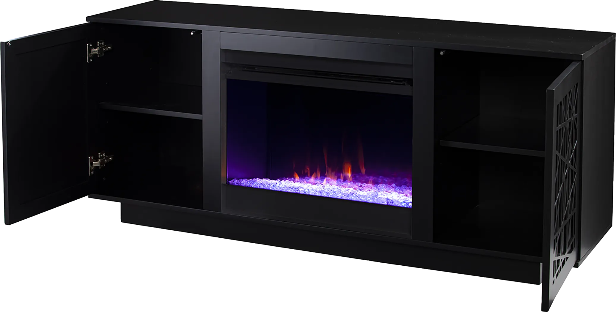 Cannonwolde I Black 60 in. Console, With Color Changing Electric Fireplace - Thumbnail - Image 4