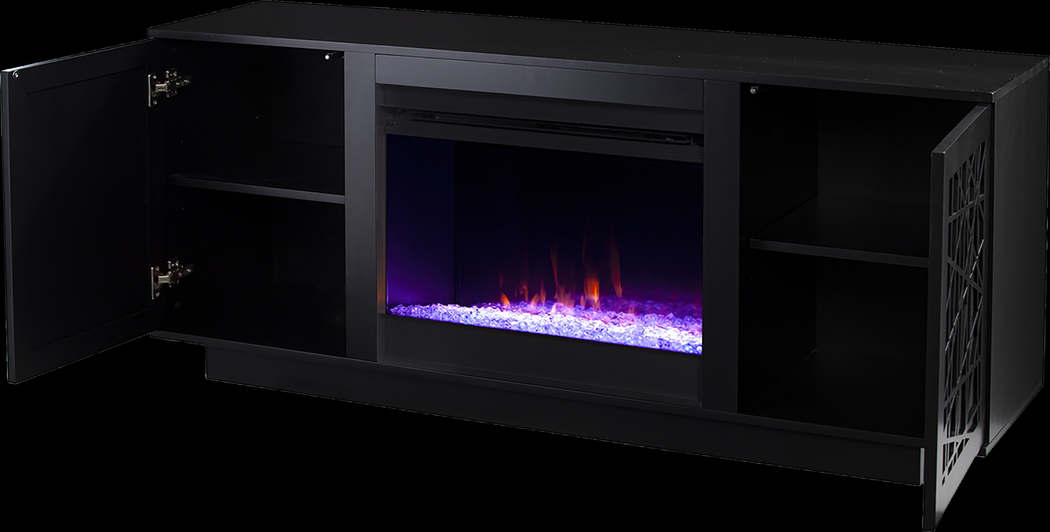 Cannonwolde I Black 60 in. Console, With Color Changing Electric Fireplace - Thumbnail - Image 4