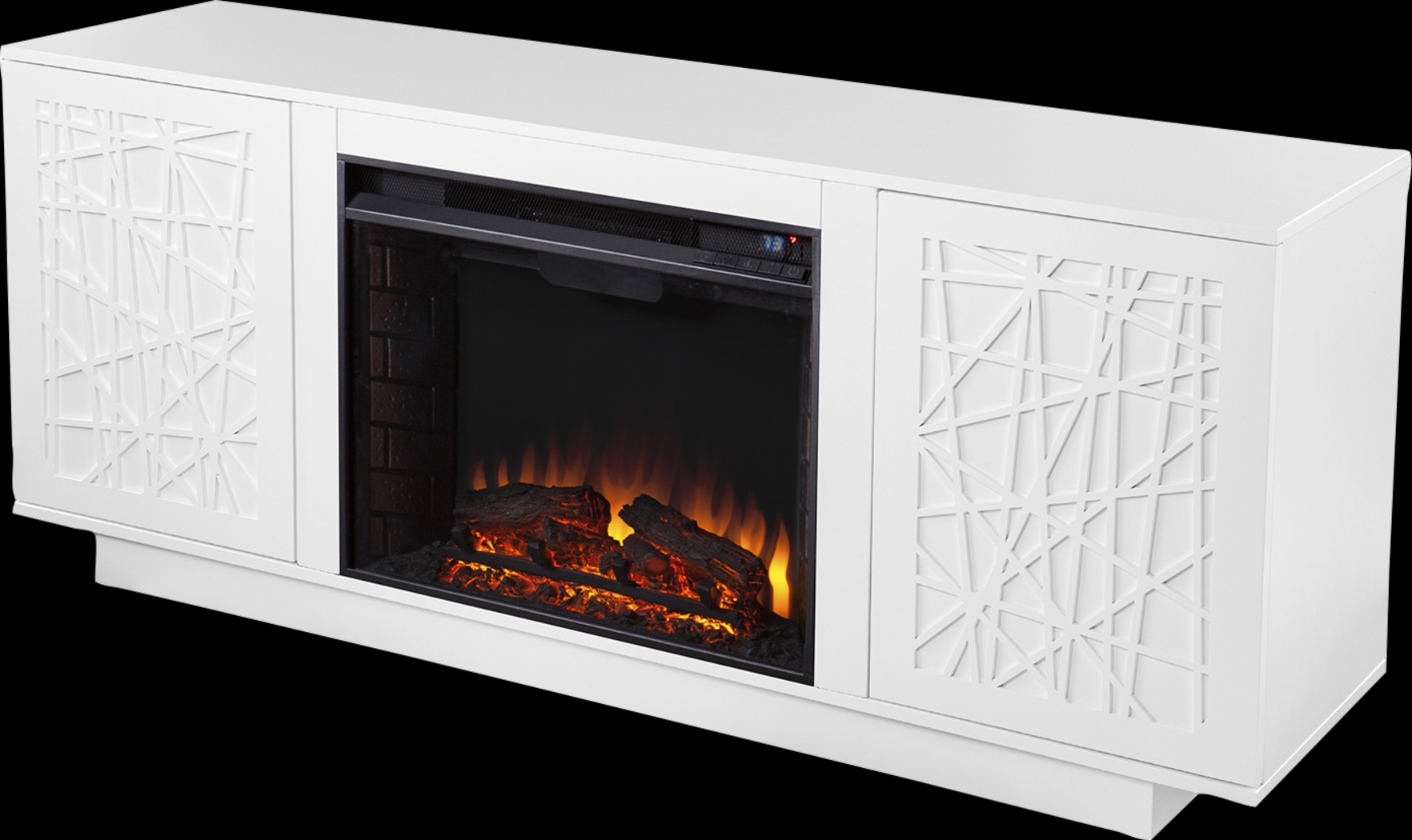 Cannonwolde II White 60 in. Console With Electric Log Fireplace - Thumbnail - Image 1