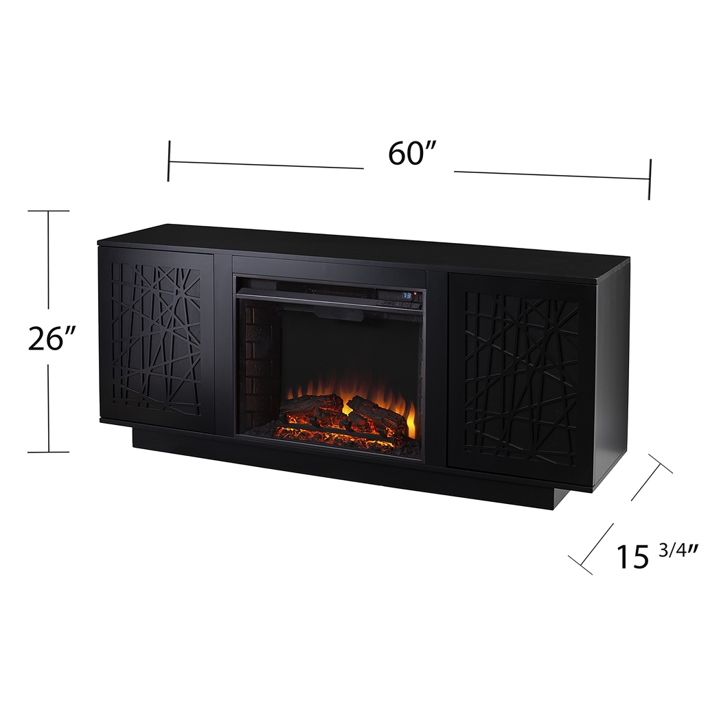 Cannonwolde II Black 60 in. Console, With Electric Fireplace - Thumbnail - Image 3