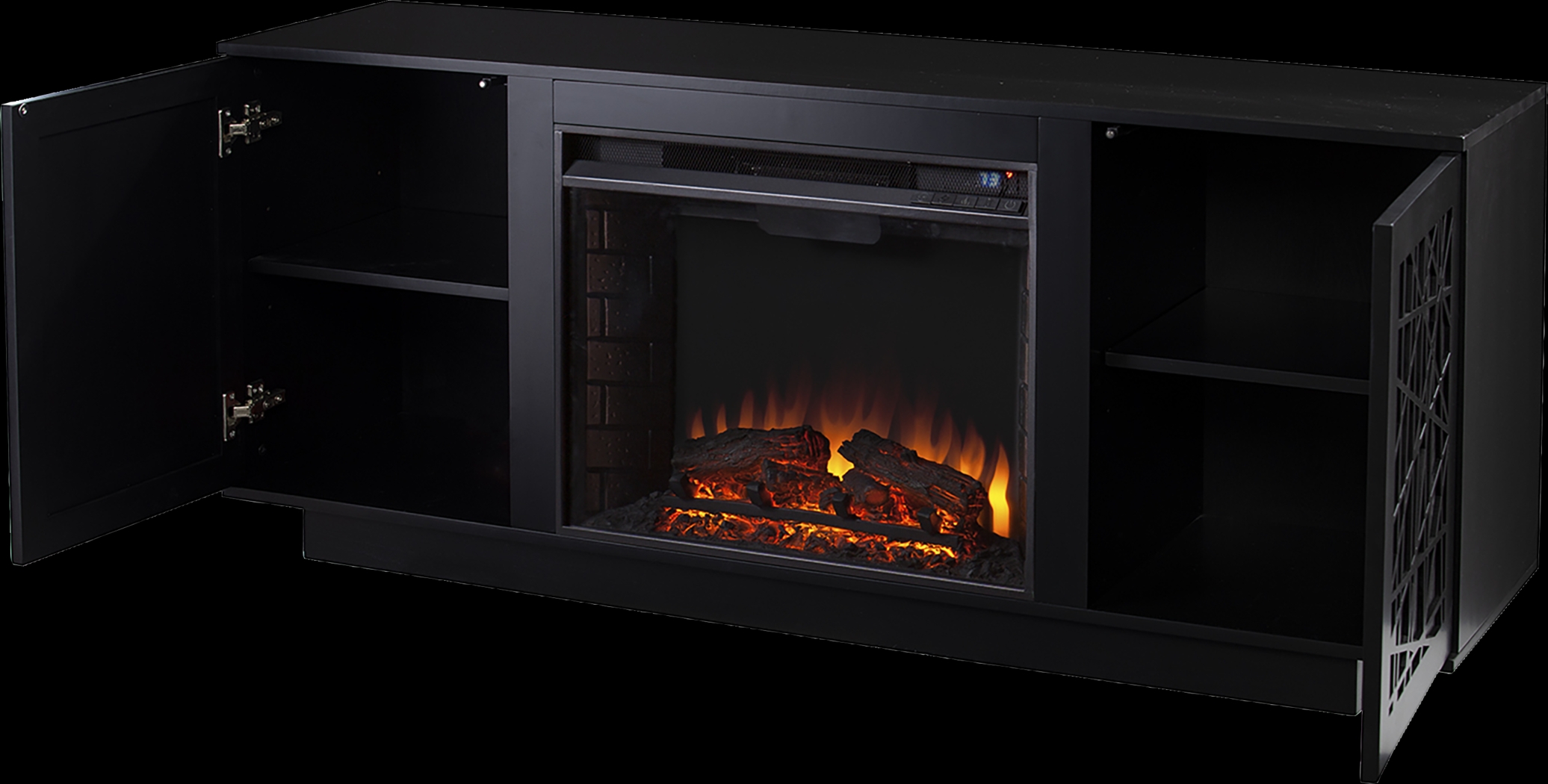 Cannonwolde II Black 60 in. Console, With Electric Fireplace - Thumbnail - Image 4