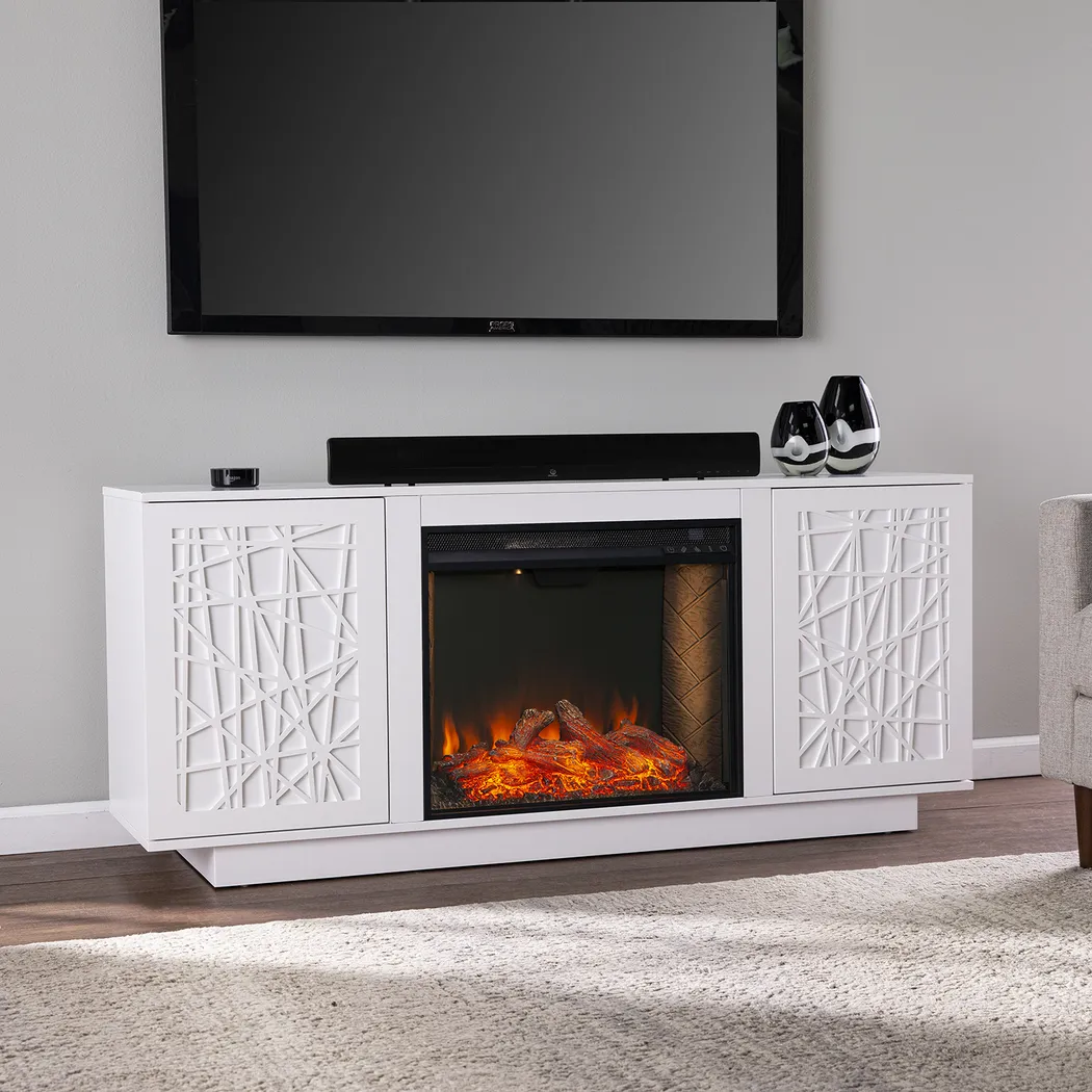 Cannonwolde III White 60 in. Console With Smart Electric Fireplace - Image 5
