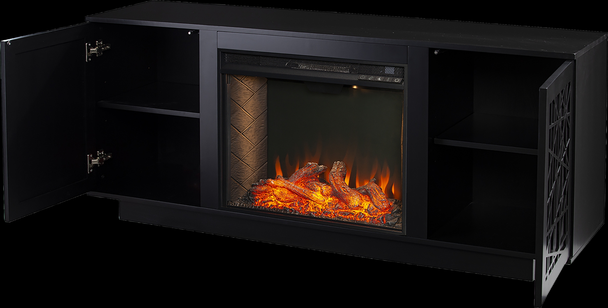 Cannonwolde III Black 60 in. Console, With Smart Electric Fireplace - Thumbnail - Image 4