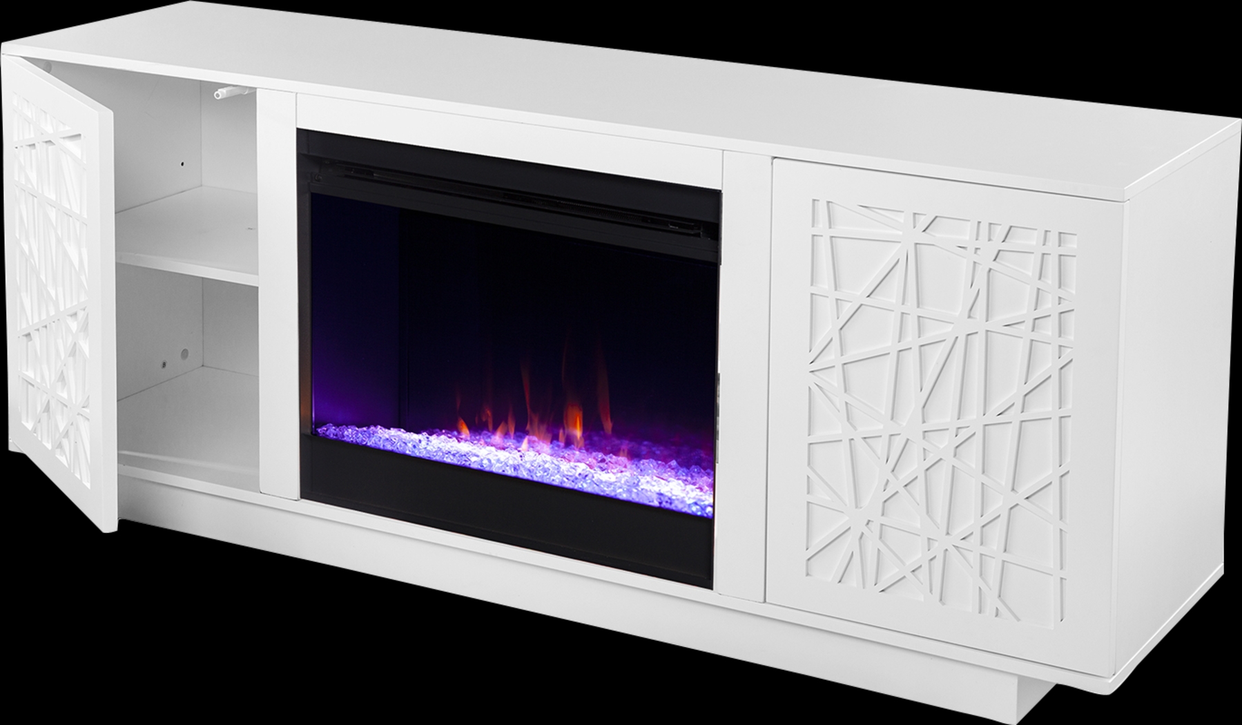 Cannonwolde I White 60 in. Console, With Color Changing Electric Fireplace - Thumbnail - Image 3