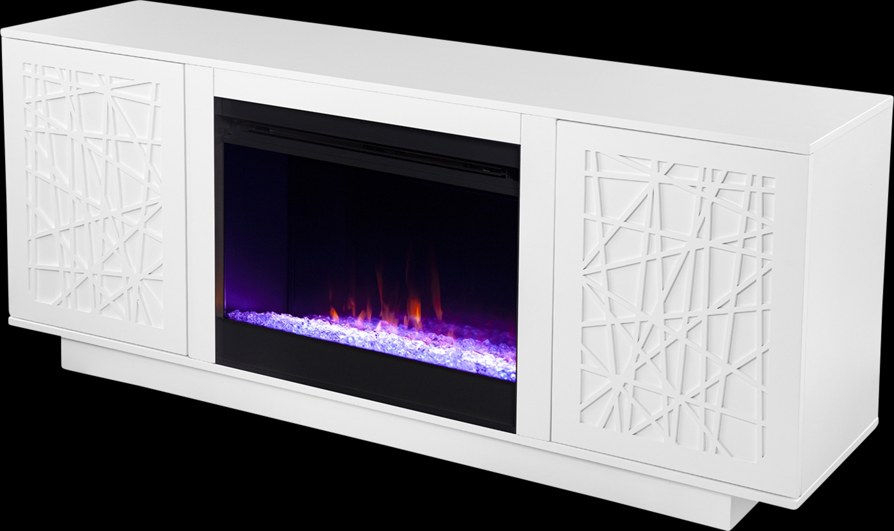 Cannonwolde I White 60 in. Console, With Color Changing Electric Fireplace - Thumbnail - Image 1