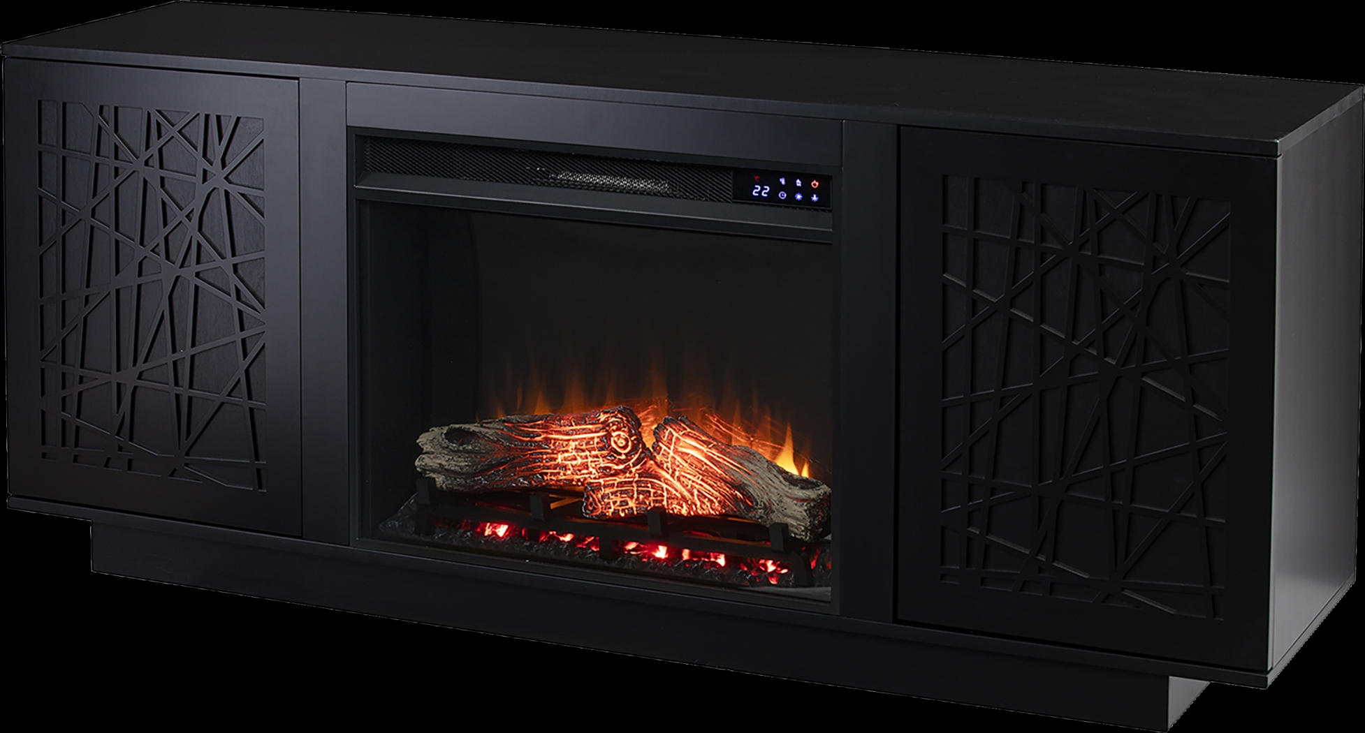 Cannonwolde IV Black 60 in. Console, With Touch Panel Electric Fireplace - Thumbnail - Image 1