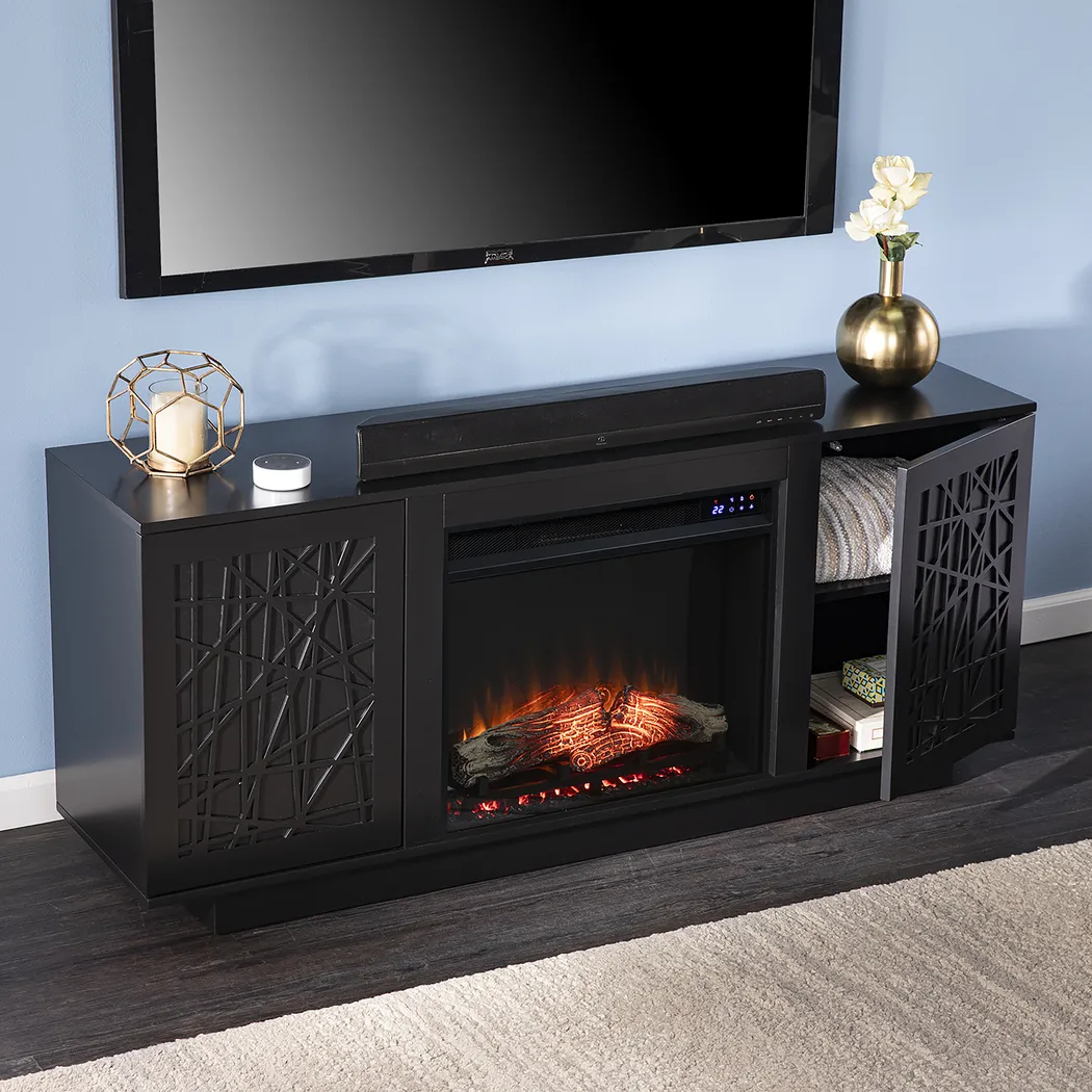 Cannonwolde IV Black 60 in. Console, With Touch Panel Electric Fireplace - Image 8