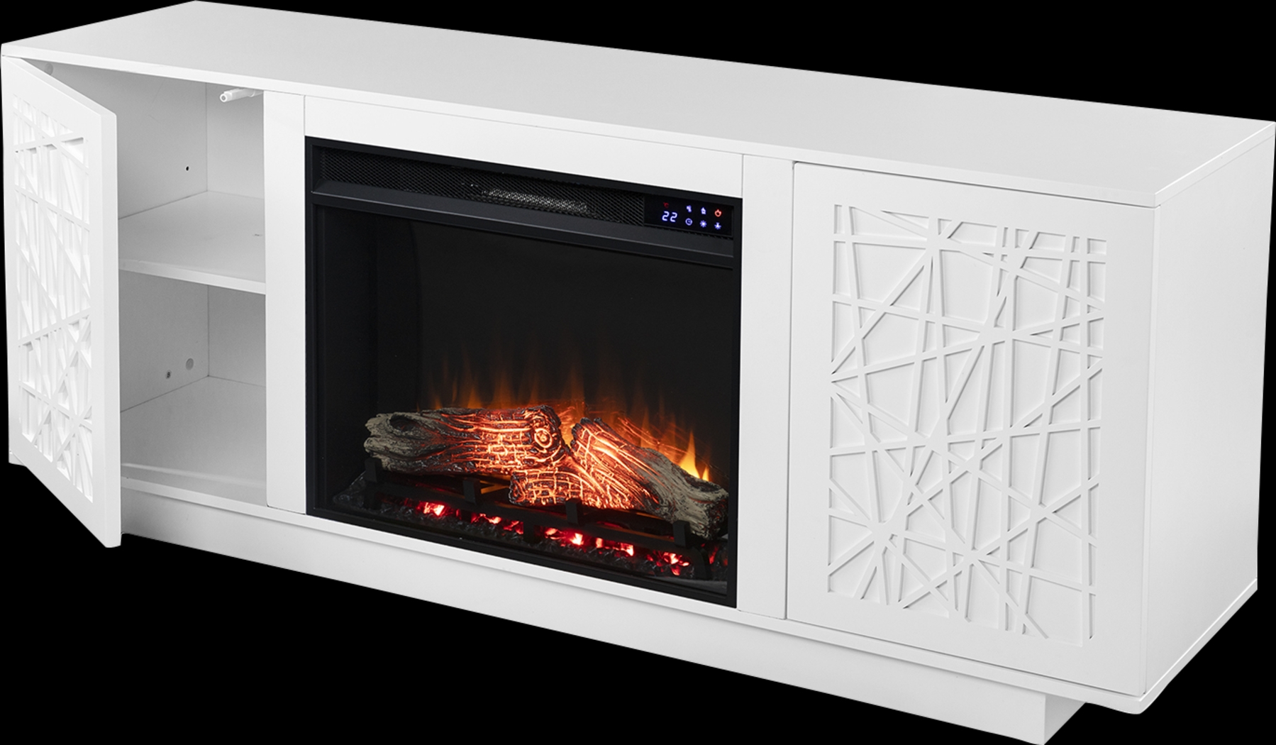 Cannonwolde IV White 60 in. Console, With Touch Panel Electric Fireplace - Thumbnail - Image 3