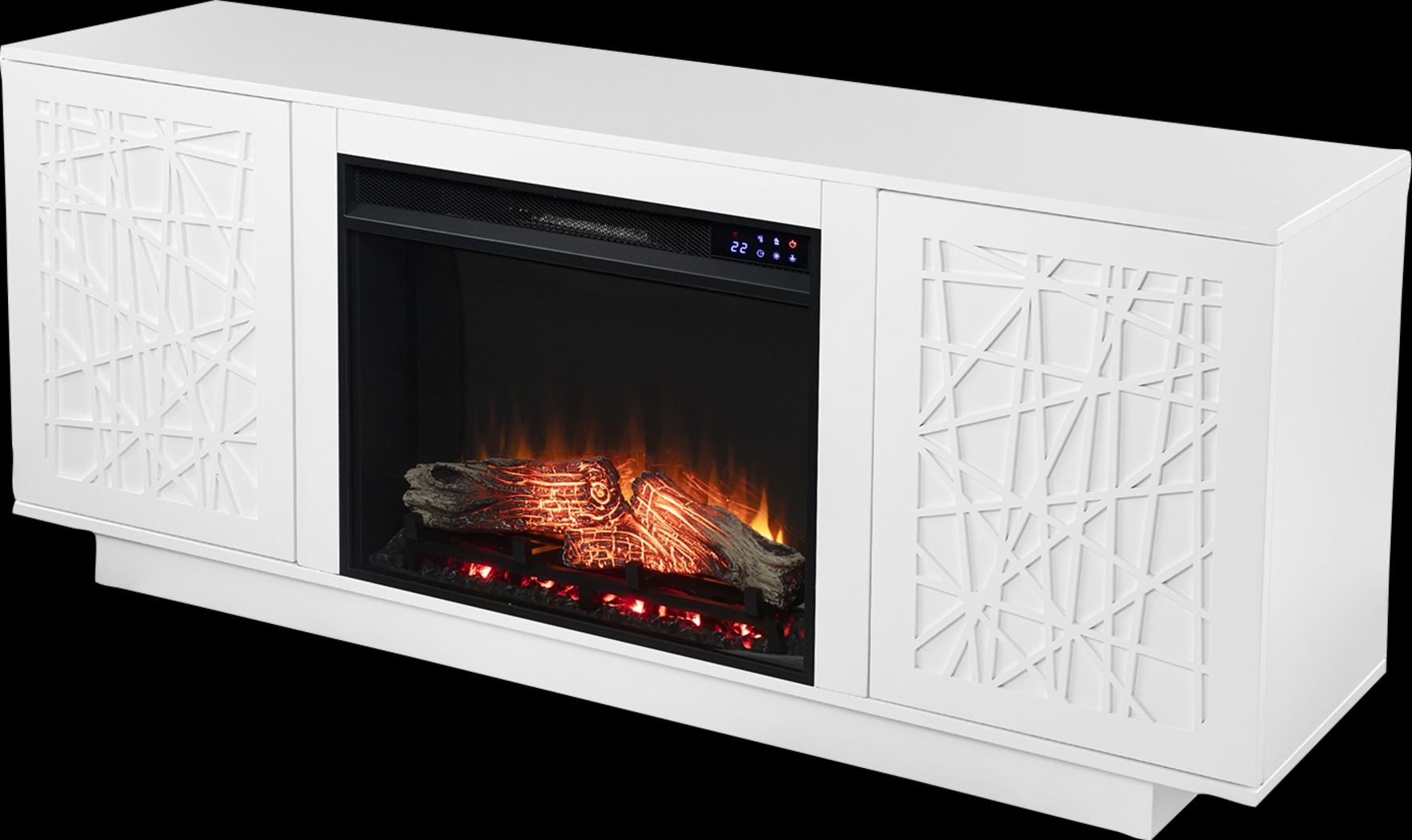 Cannonwolde IV White 60 in. Console, With Touch Panel Electric Fireplace - Thumbnail - Image 1