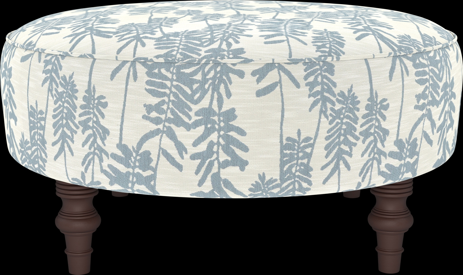 Barrhead Blue Round Ottoman - Thumbnail - Image 1