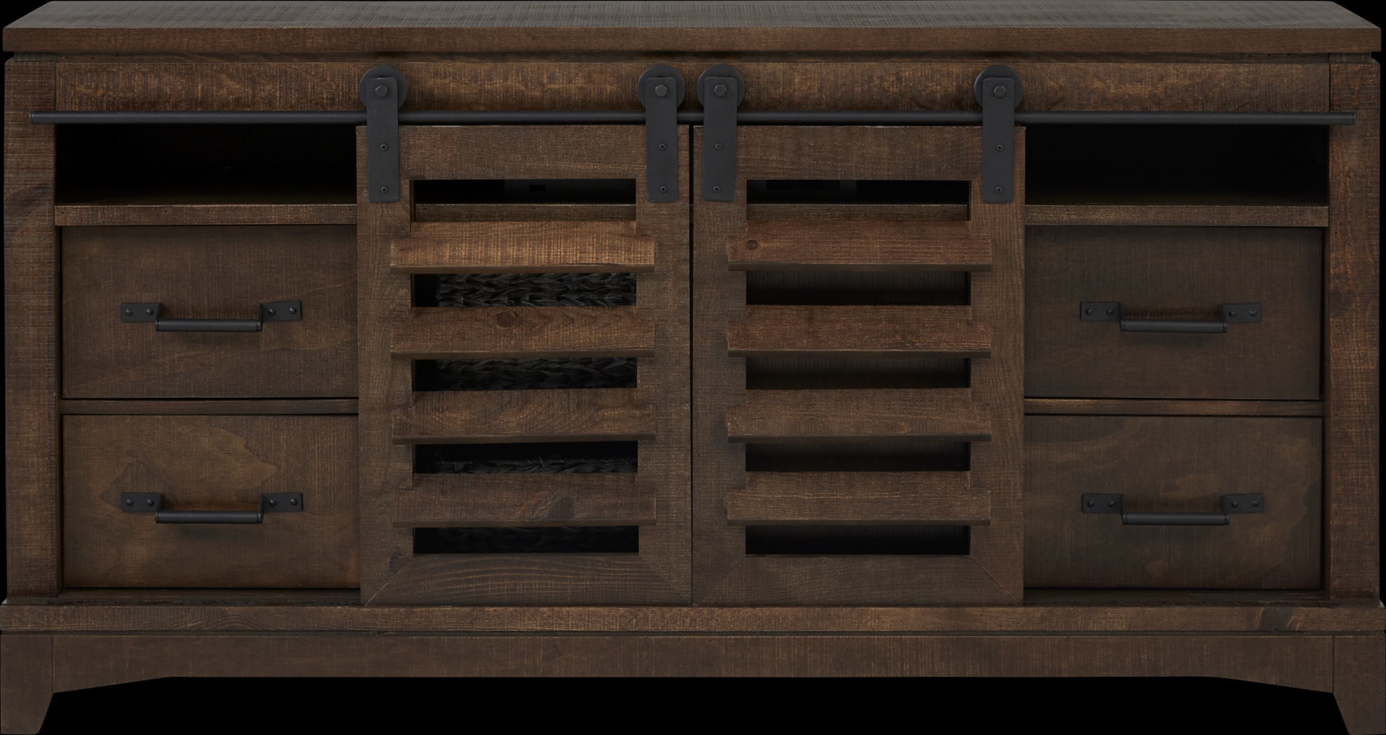 Canoe Creek II Tobacco 65 in. Console with Electric Log Fireplace - Thumbnail - Image 3