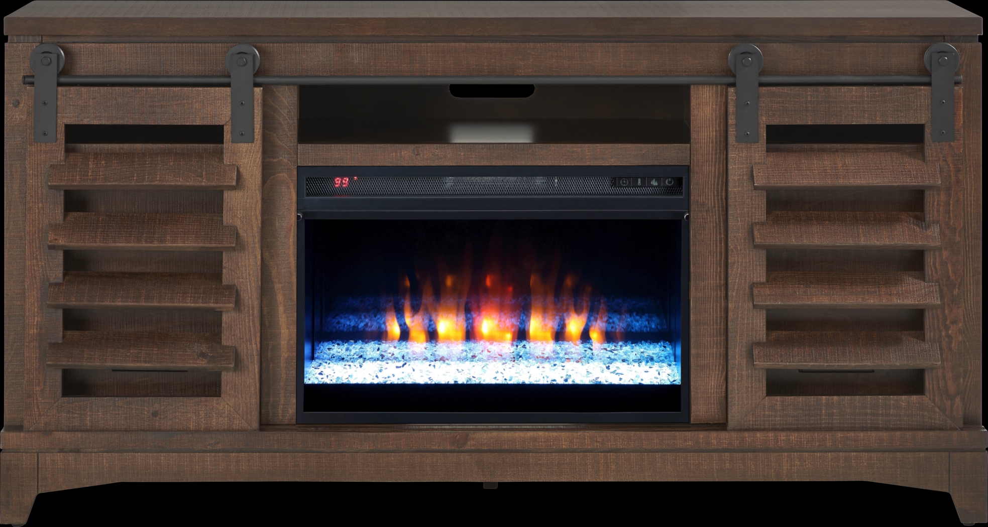 Canoe Creek II Tobacco 66 in. Console with Electric Fireplace - Thumbnail - Image 1