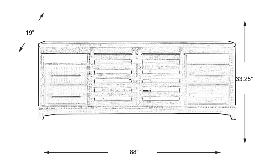 Dimension Image. Please refer to the Dimension Tab on this page for dimension details.