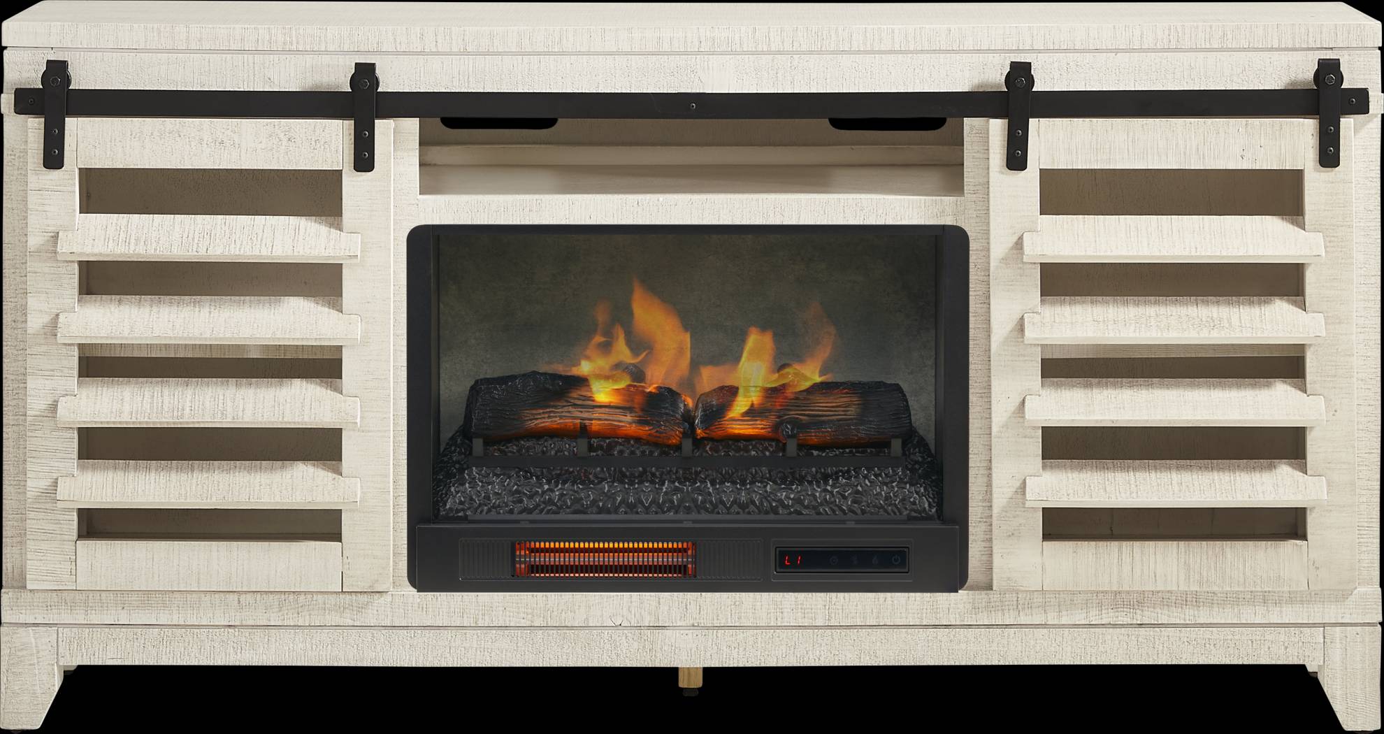 Canoe Creek White 66 in. Console with Electric Fireplace - Thumbnail - Image 1