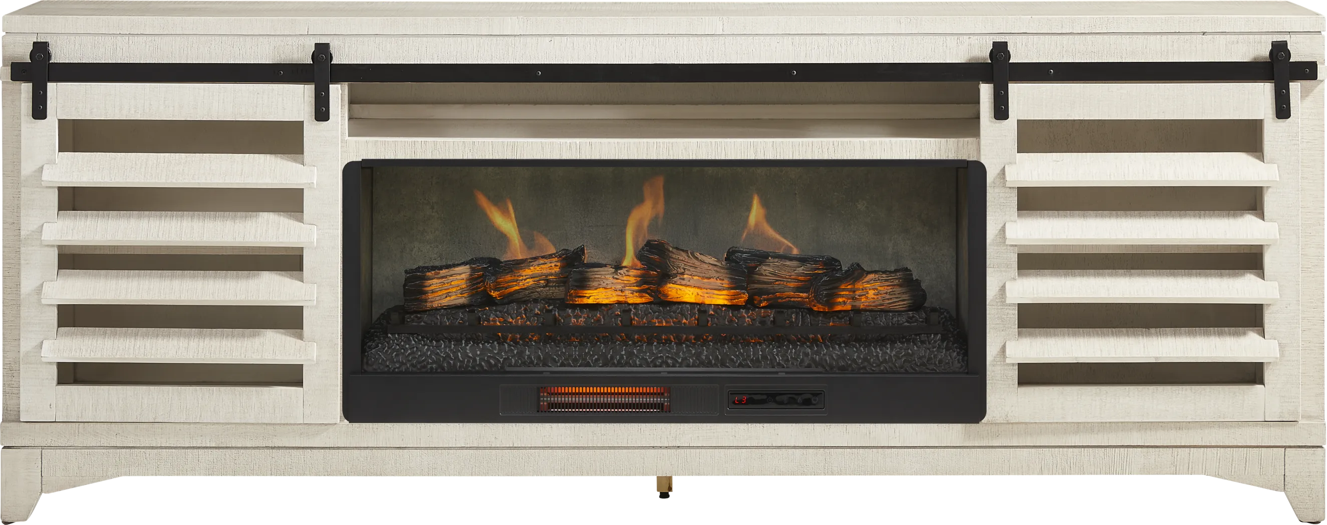 Canoe Creek White 88 in. Console with Electric Fireplace - Thumbnail - Image 1