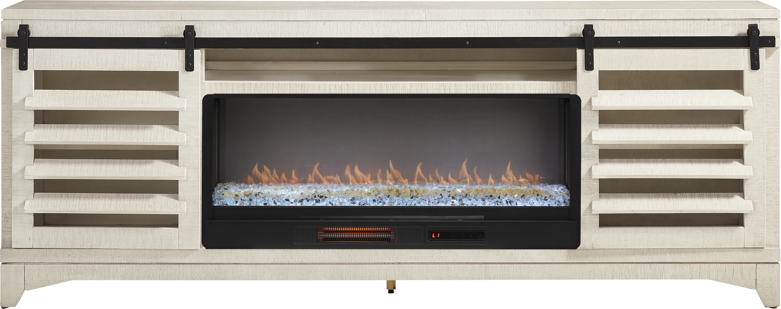 Canoe Creek White 88 in. Console with Electric Fireplace - Thumbnail - Image 1