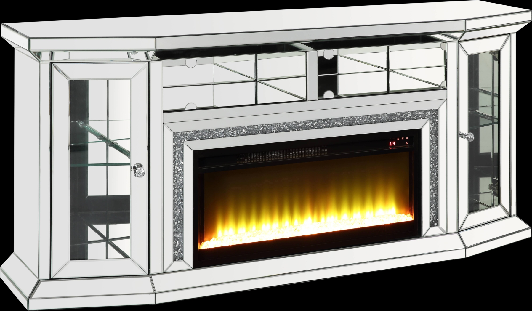 Canterchase Silver 67 in Console, With Electric Fireplace - Thumbnail - Image 1