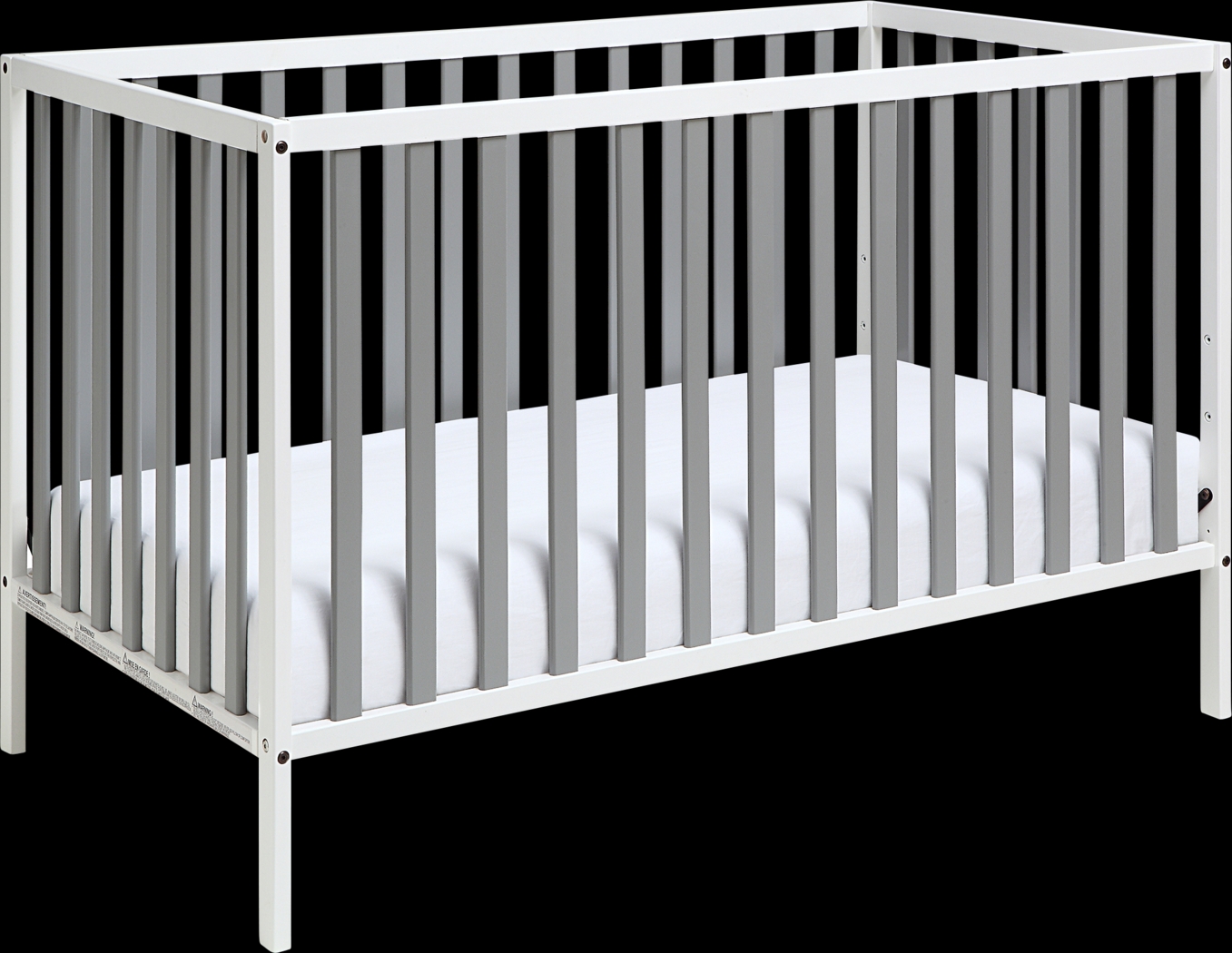 Kids Canticle Gray/White Crib - Thumbnail - Image 1