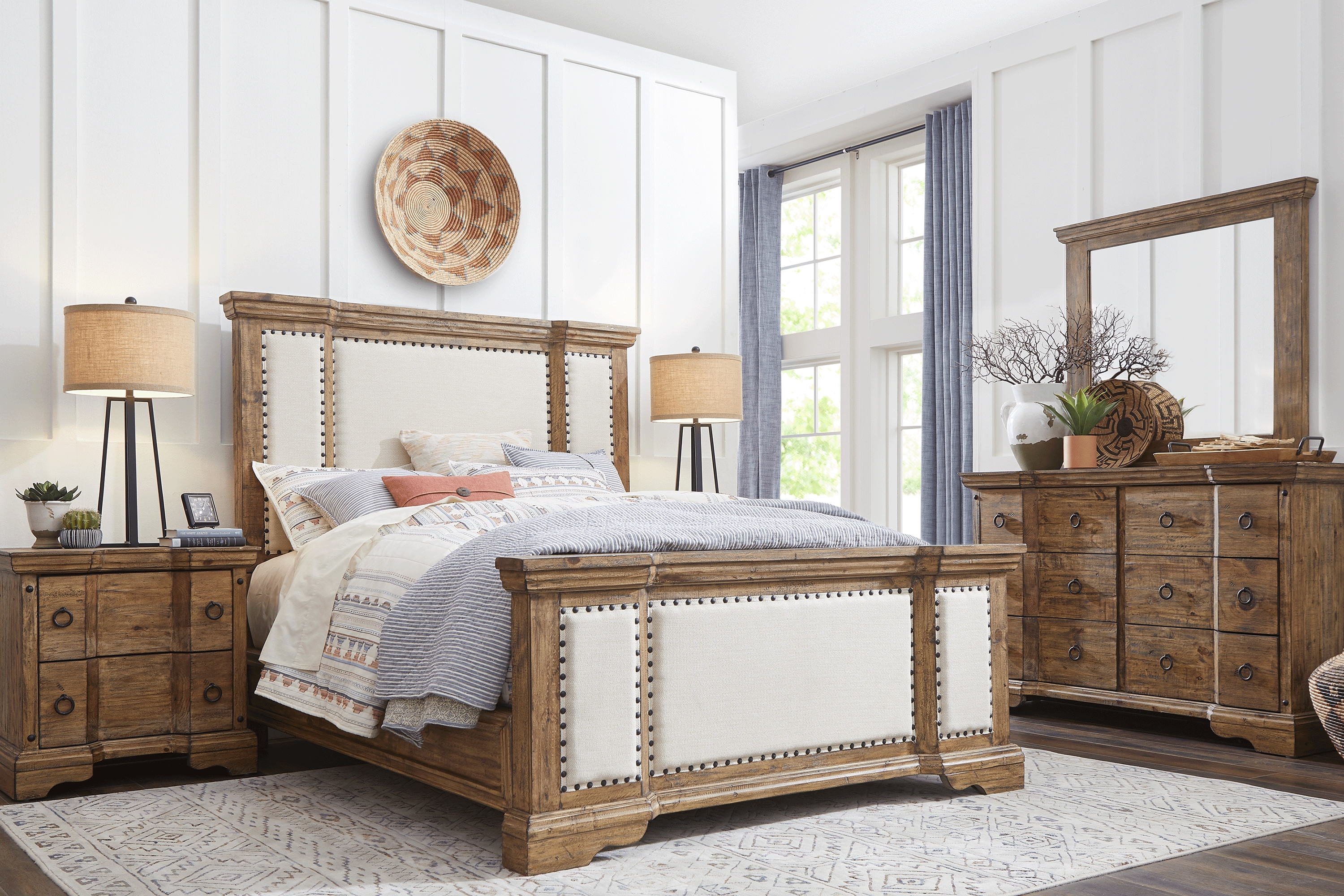 Canyon City Camel 5 Pc King Upholstered Bedroom - Thumbnail - Image 1