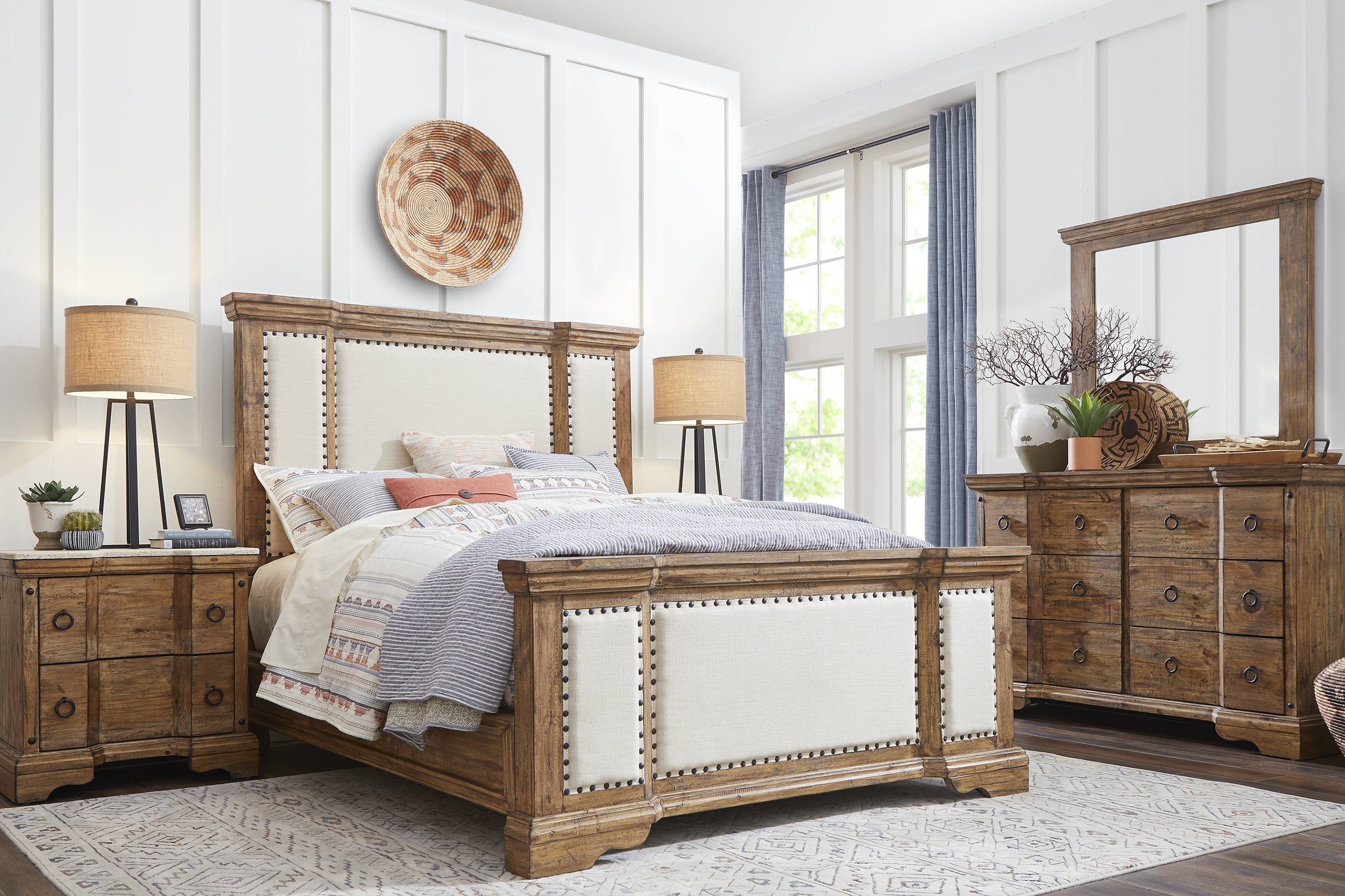 Canyon City Camel 7 Pc King Upholstered Bedroom - Thumbnail - Image 1