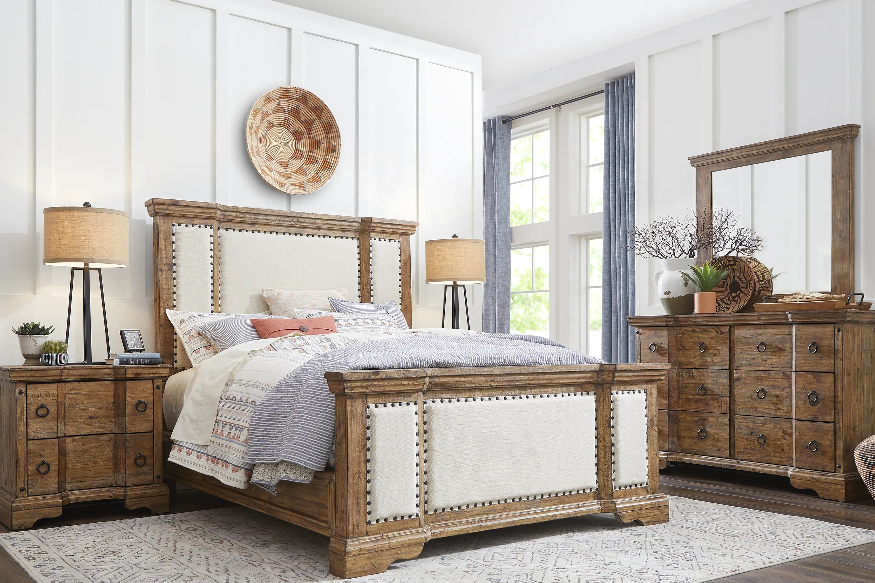 Canyon City Camel 8 Pc Queen Upholstered Bedroom - Thumbnail - Image 1