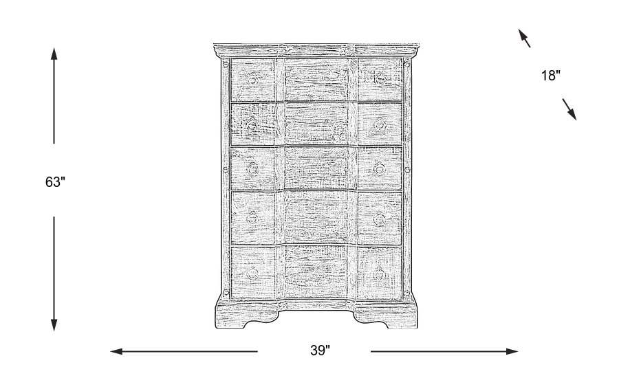 Dimension Image. Please refer to the Dimension Tab on this page for dimension details.