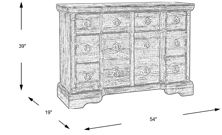 Dimension Image. Please refer to the Dimension Tab on this page for dimension details.