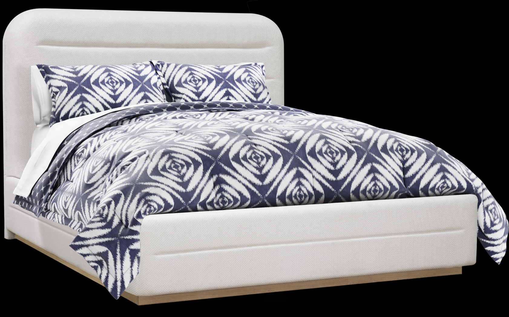 Canyon Cream 3 Pc King Upholstered Bed - Thumbnail - Image 1