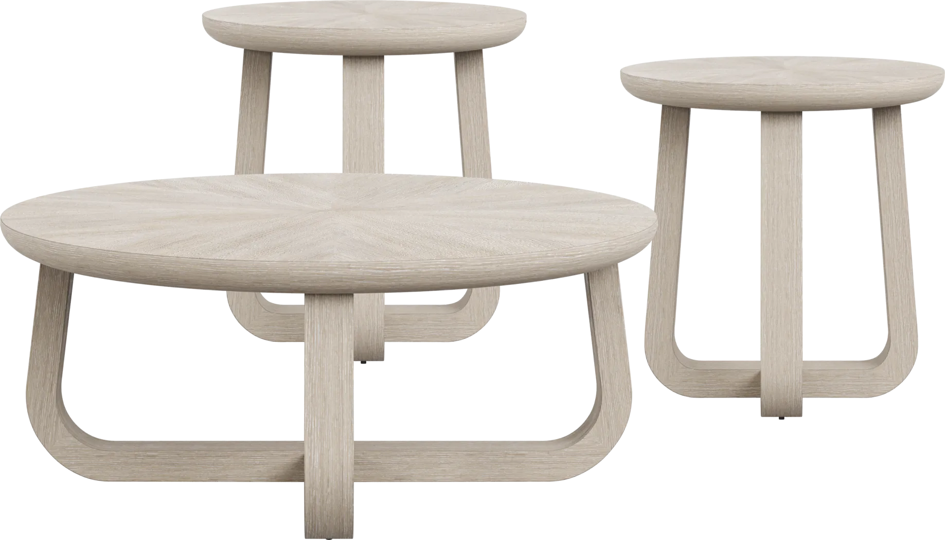 Canyon Light Gray Round 3 Pc Table Set - Thumbnail - Image 1