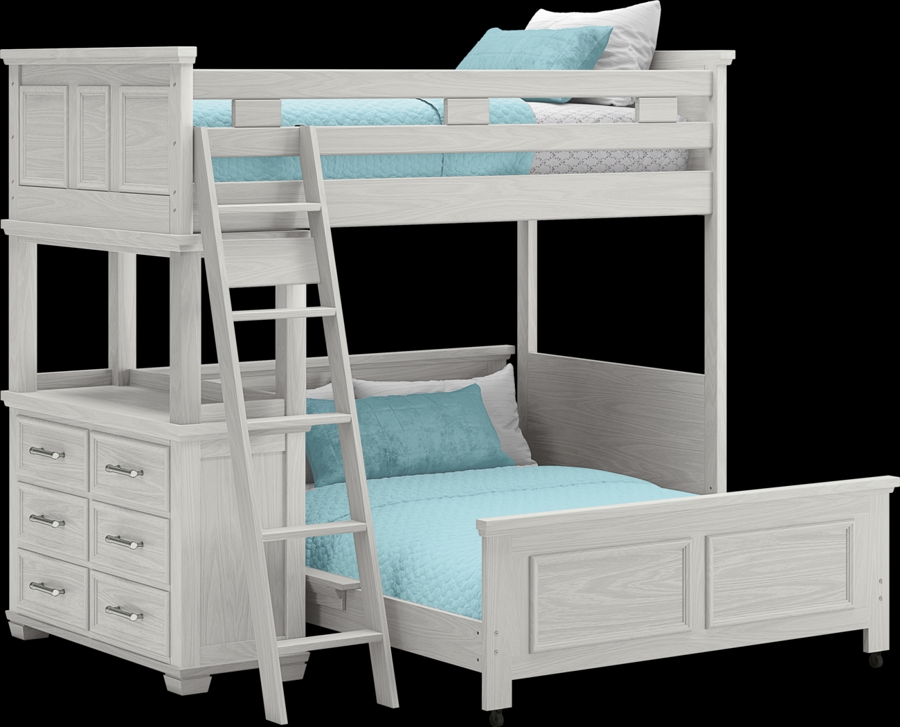 Kids Canyon Lake Ash Gray Twin/Full Loft with Dresser - Thumbnail - Image 1