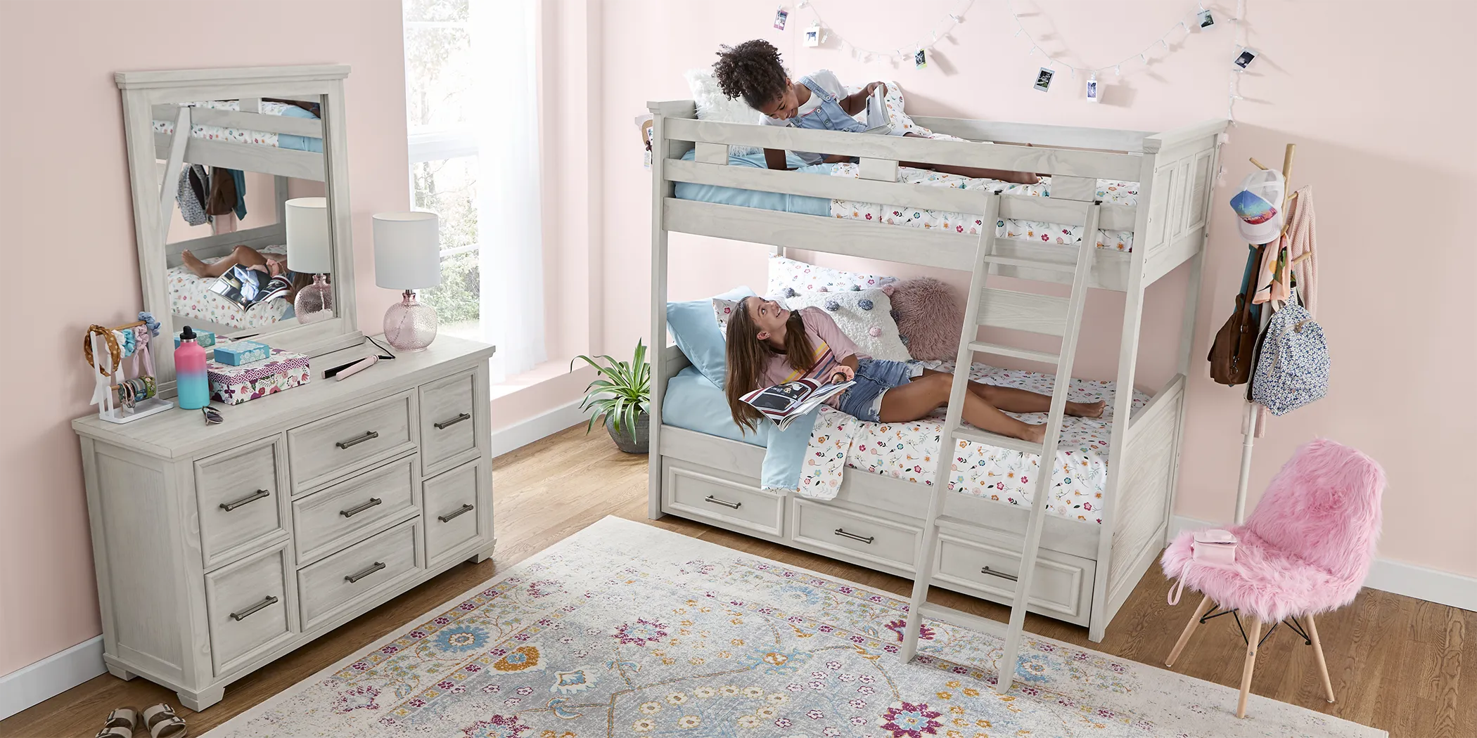 Kids Canyon Lake Ash Gray Twin/Twin Bunk Bed - Image 5
